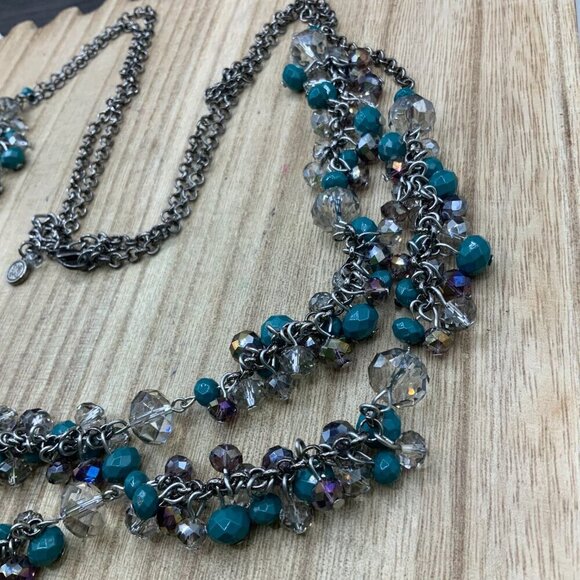Simply Vera Double Strand Acrylic Beaded Gun Metal Necklace - Picture 4 of 7